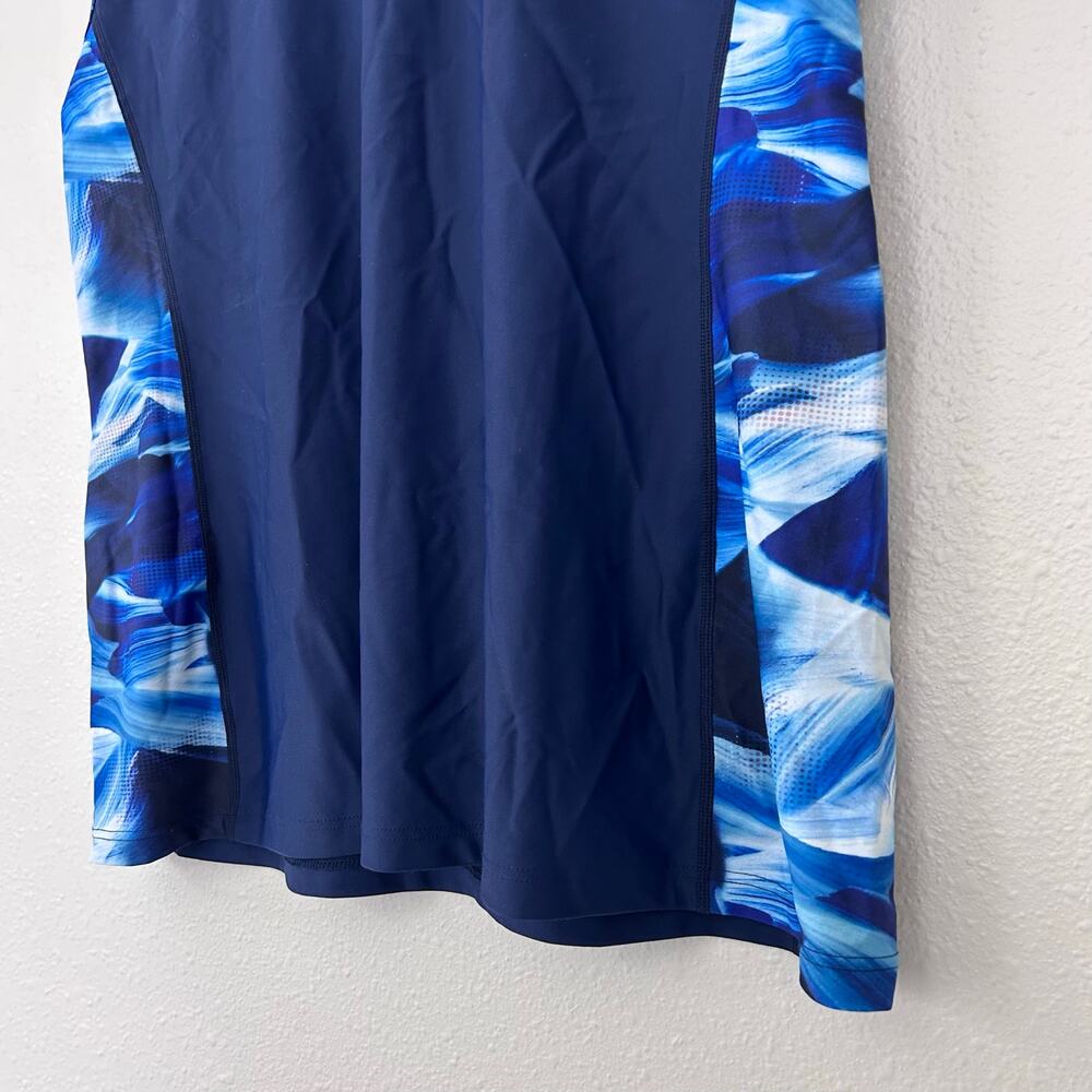 New Modli sleeveless swim top tank tankini swimsuit top vacation beach blue 1X - Picture 6 of 13